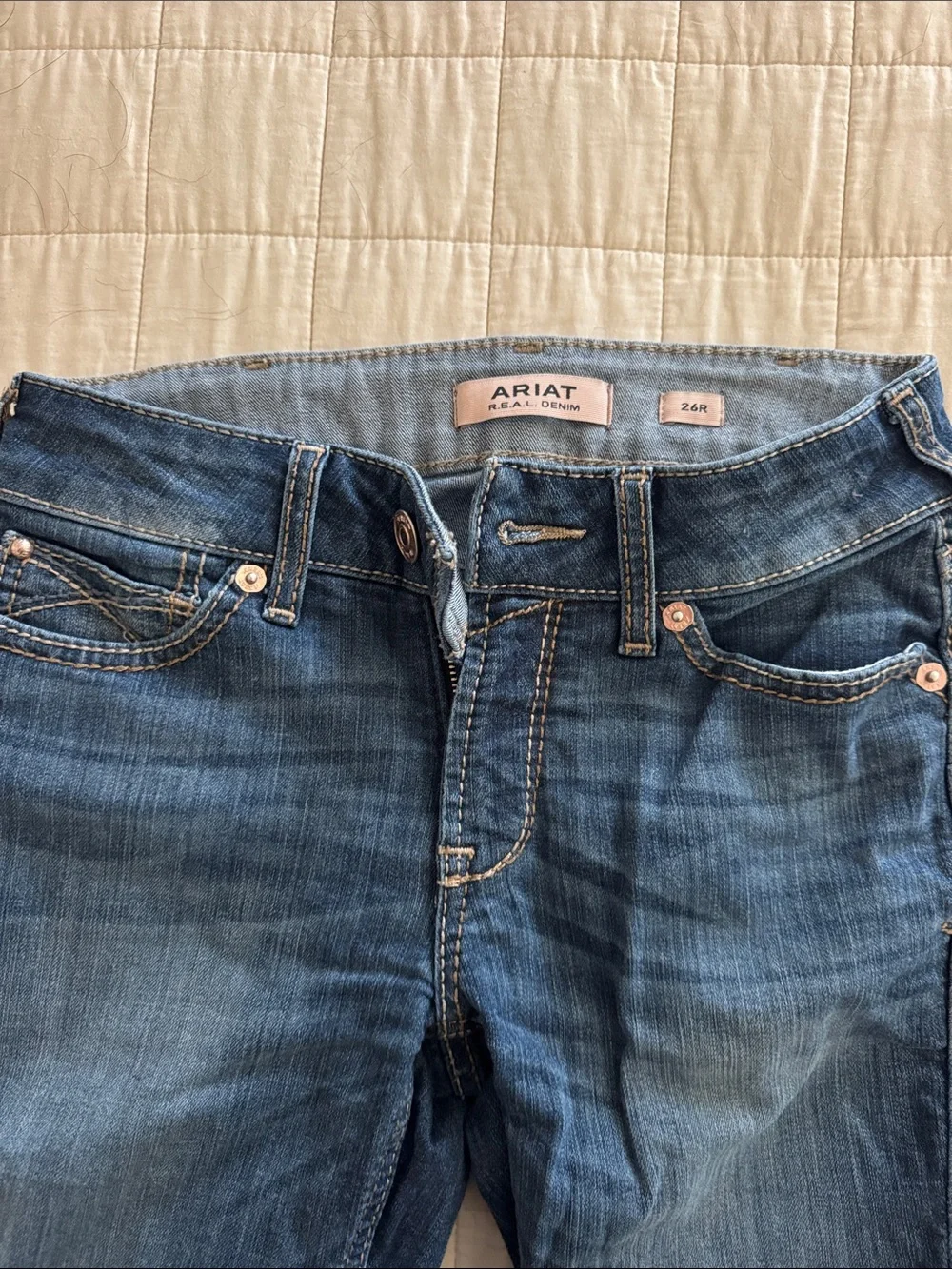 Ariat Women's Bootcut Jeans in Medium to Dark Blue Wash